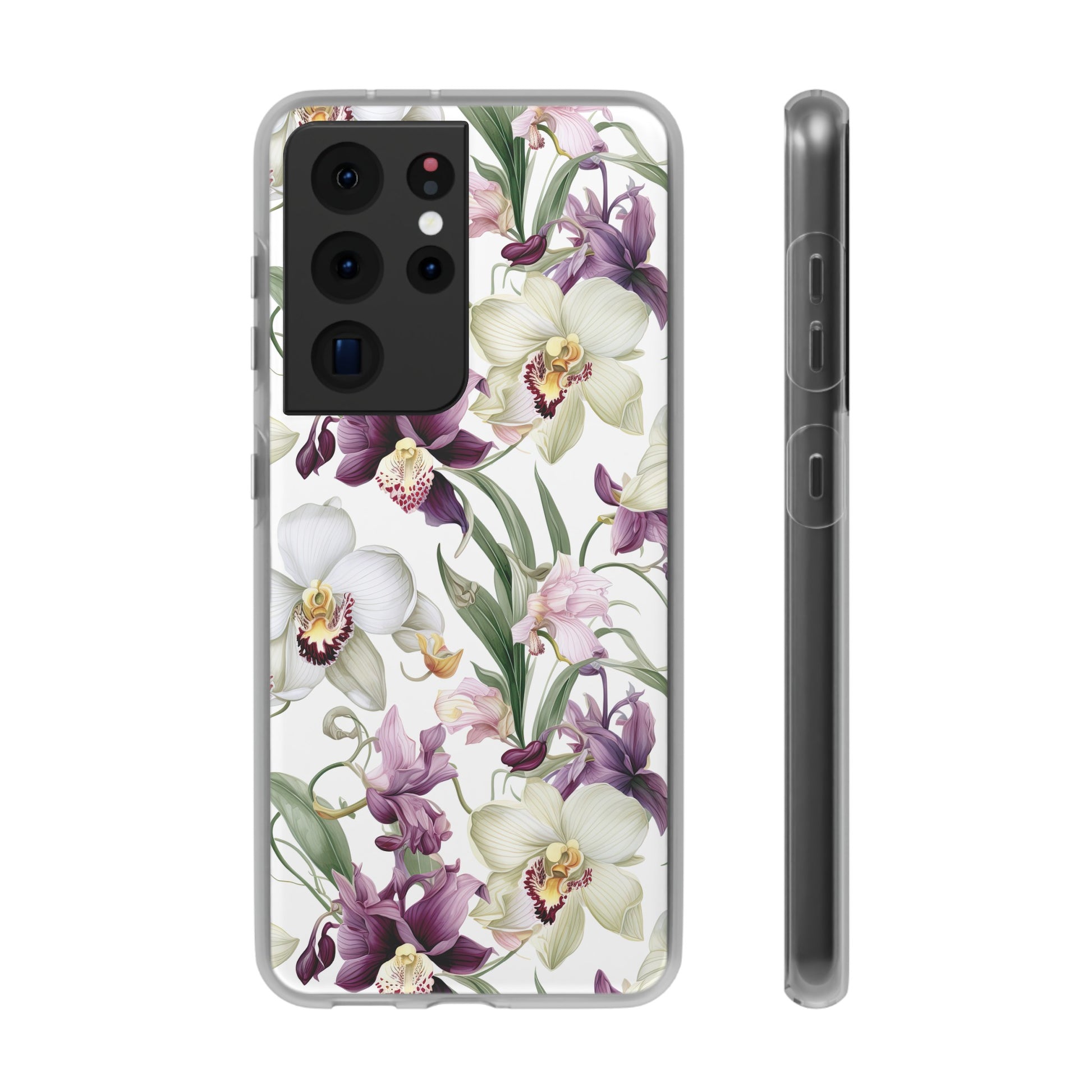 Étui de téléphone flexible orchidée lilas 