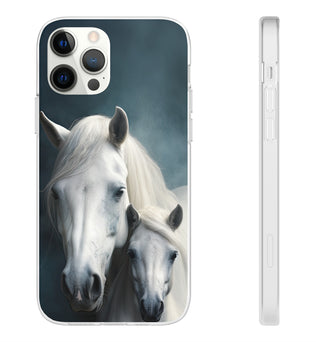 Flexible White Horse Phone Case