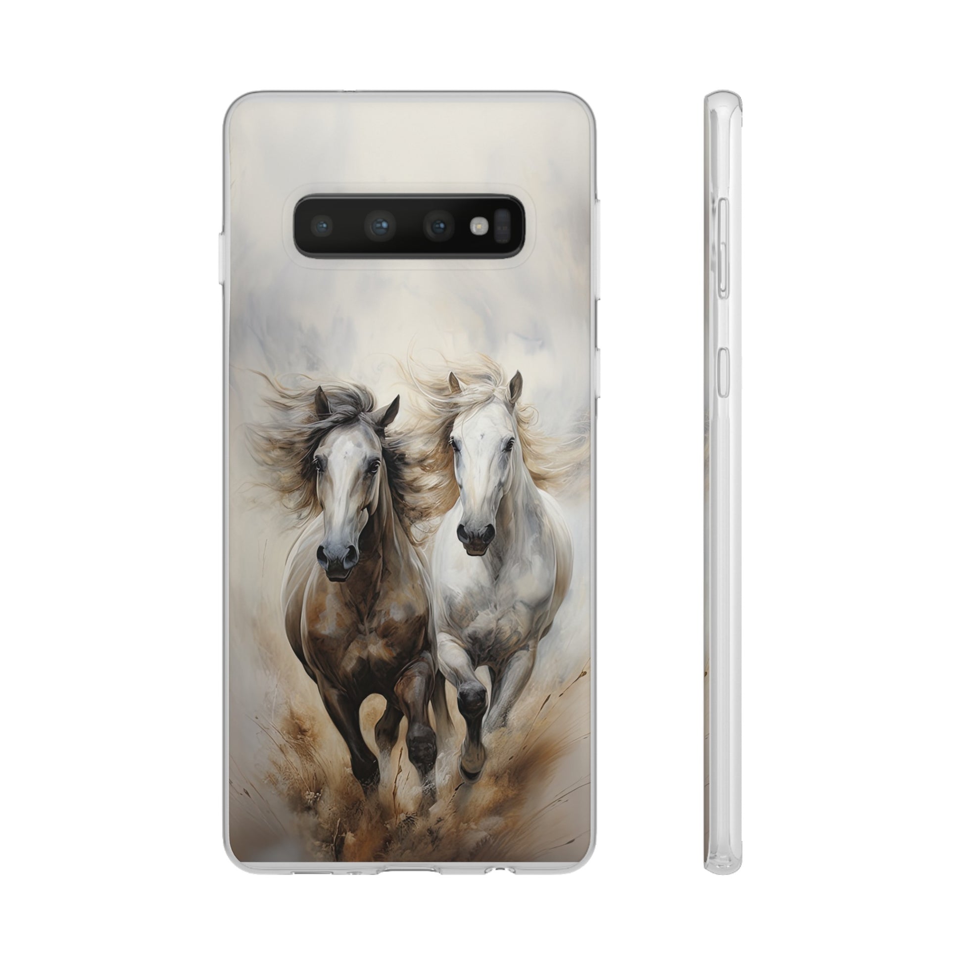 Étui de téléphone flexible sur le thème du cheval « Champions Unleashed »