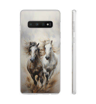 Étui de téléphone flexible sur le thème du cheval « Champions Unleashed »