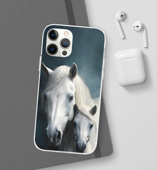 Flexible White Horse Phone Case