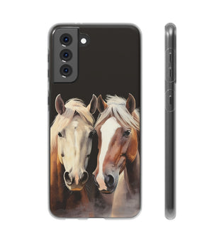 Étui de téléphone flexible pour chevaux « Compagnons fiables »