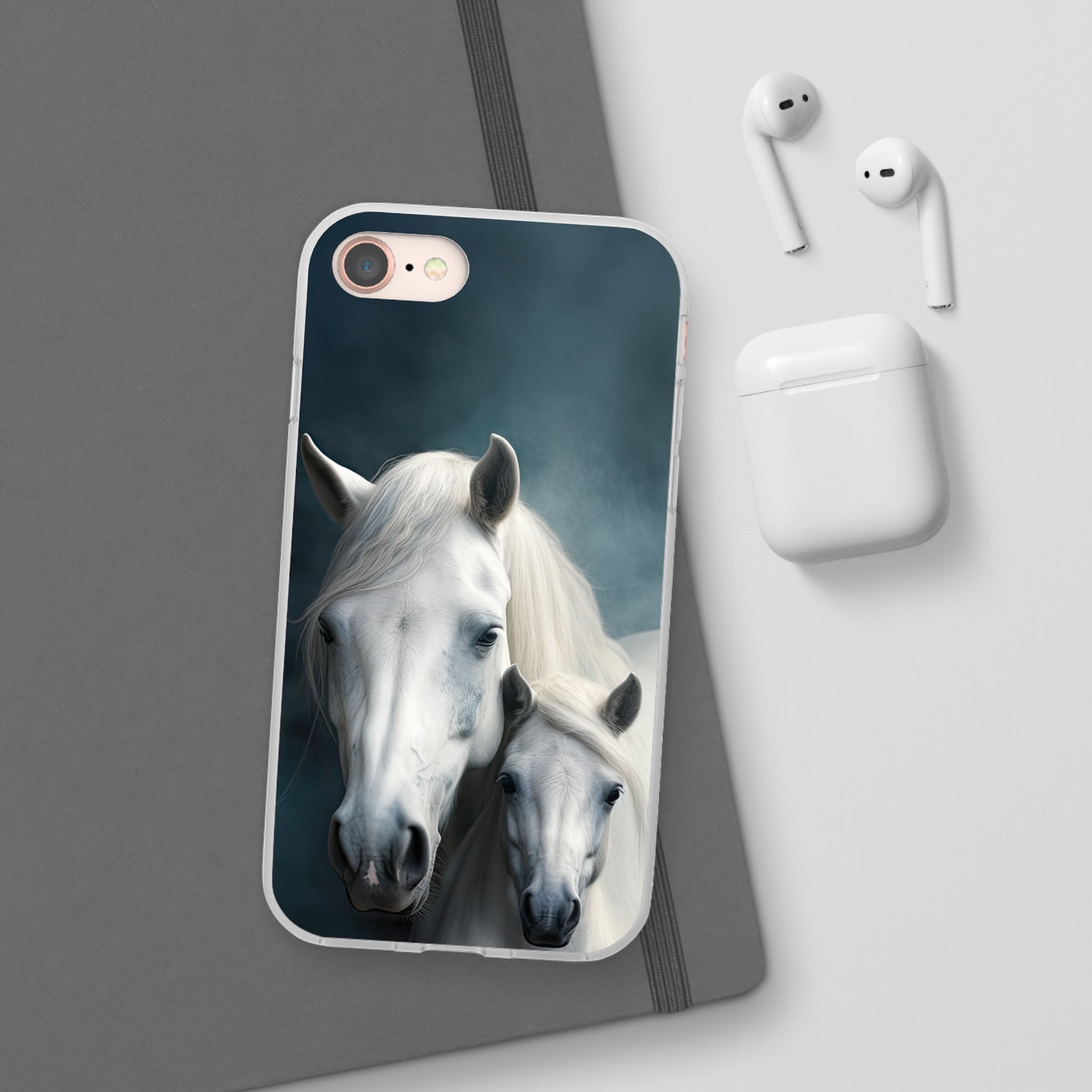 Flexible White Horse Phone Case