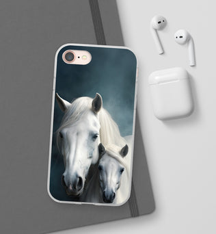 Flexible White Horse Phone Case