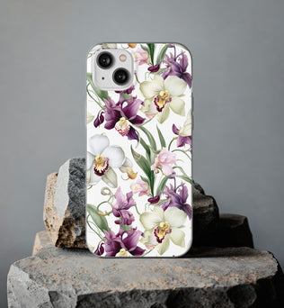 Étui de téléphone flexible orchidée lilas 