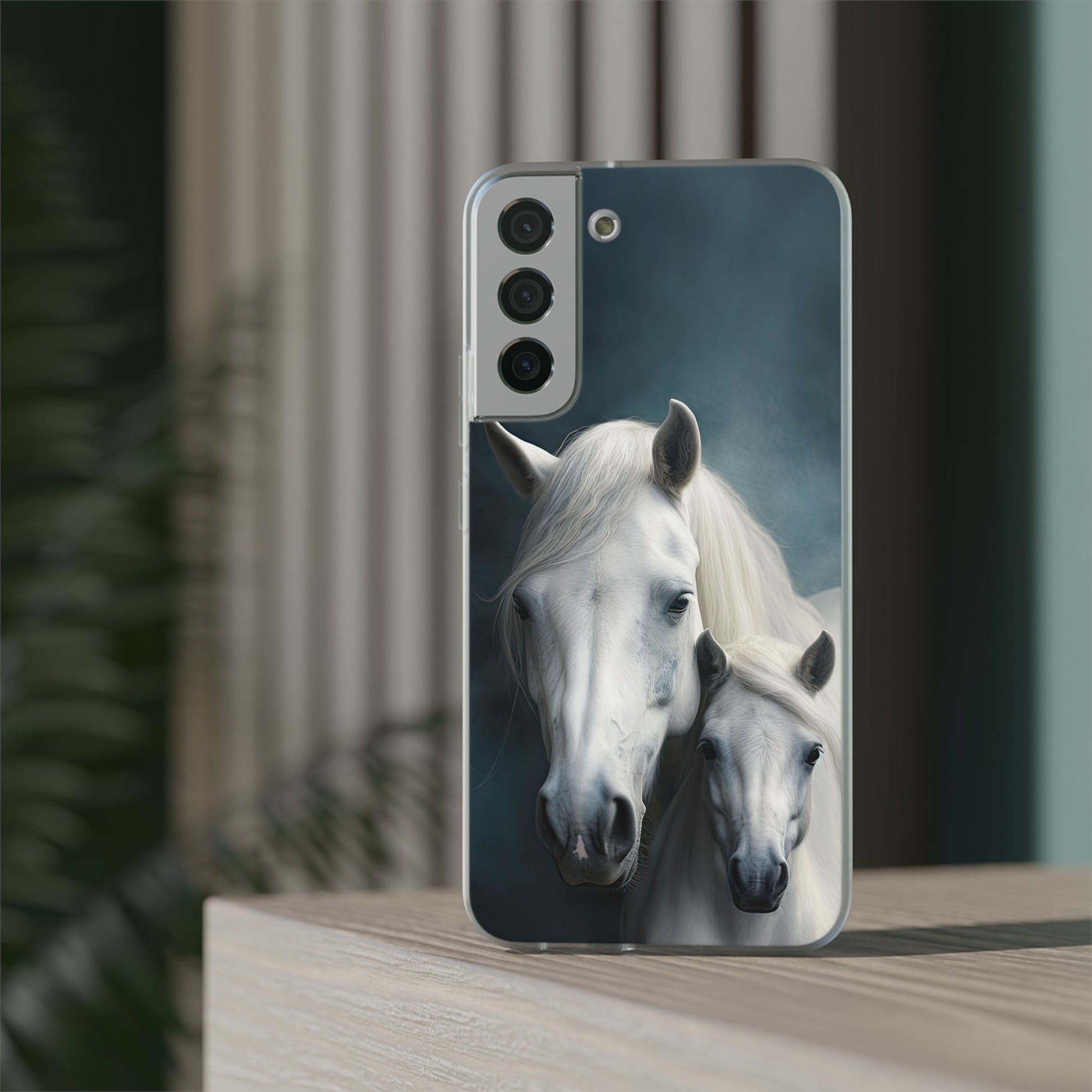 Flexible White Horse Phone Case