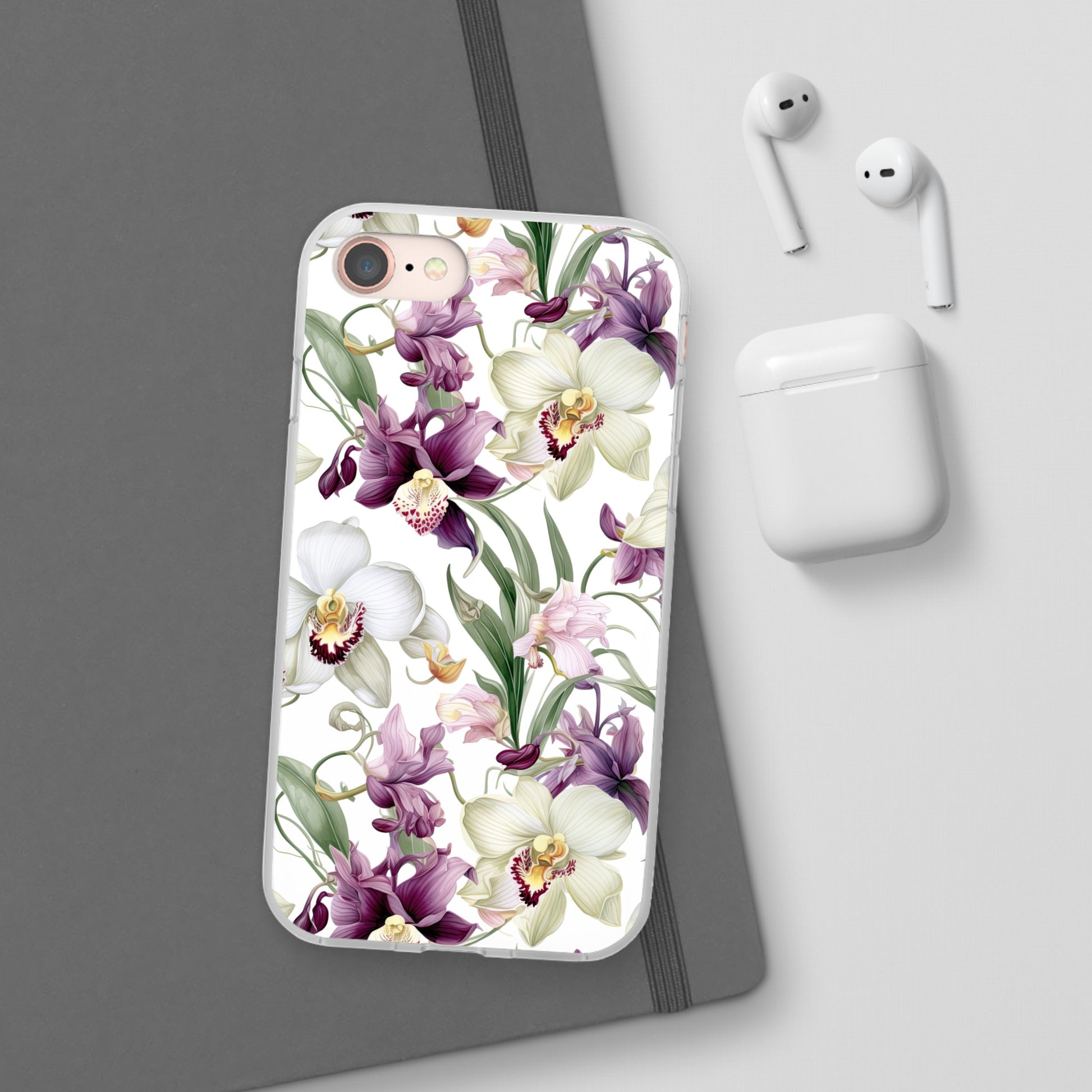 Étui de téléphone flexible orchidée lilas 