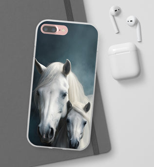 Flexible White Horse Phone Case