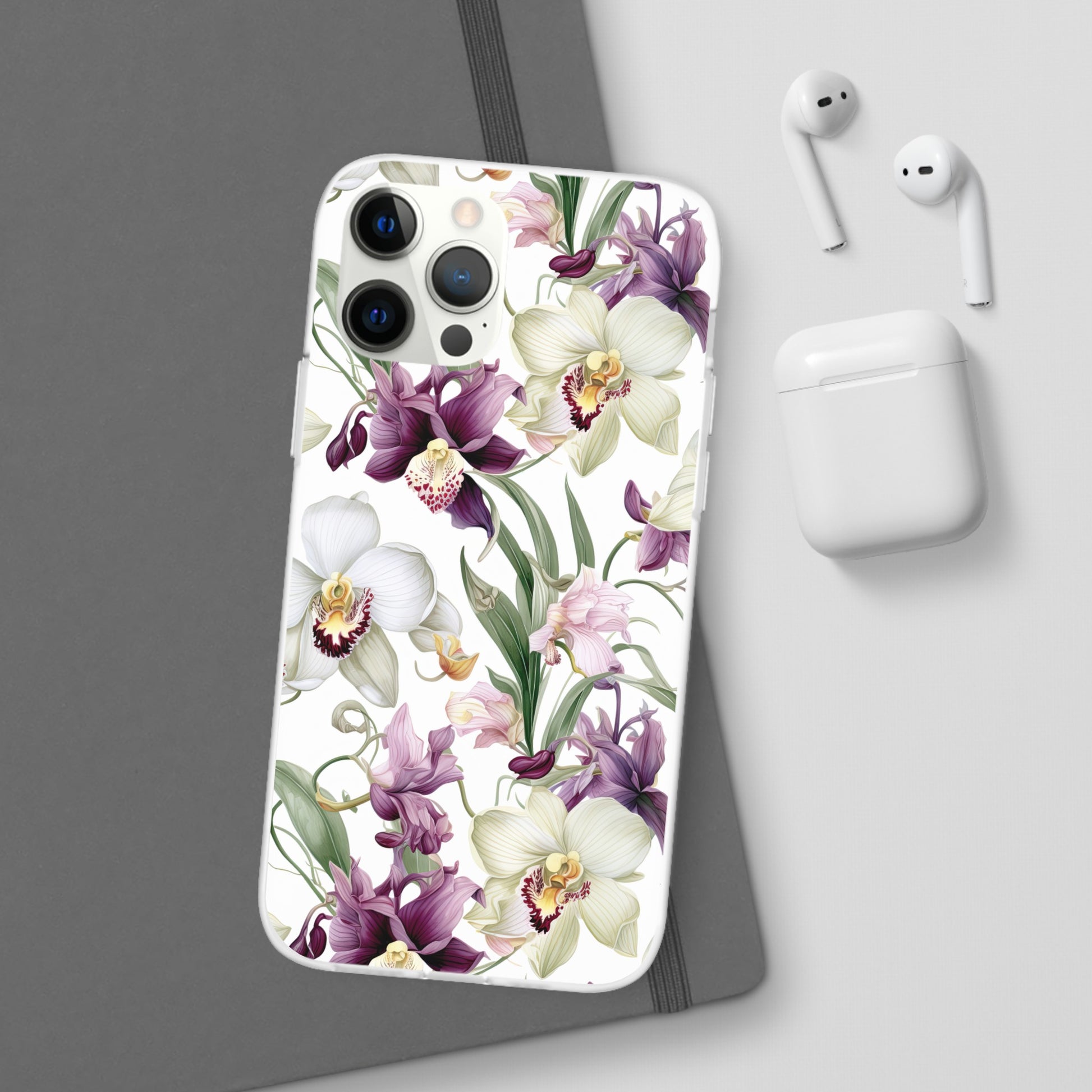 Étui de téléphone flexible orchidée lilas 