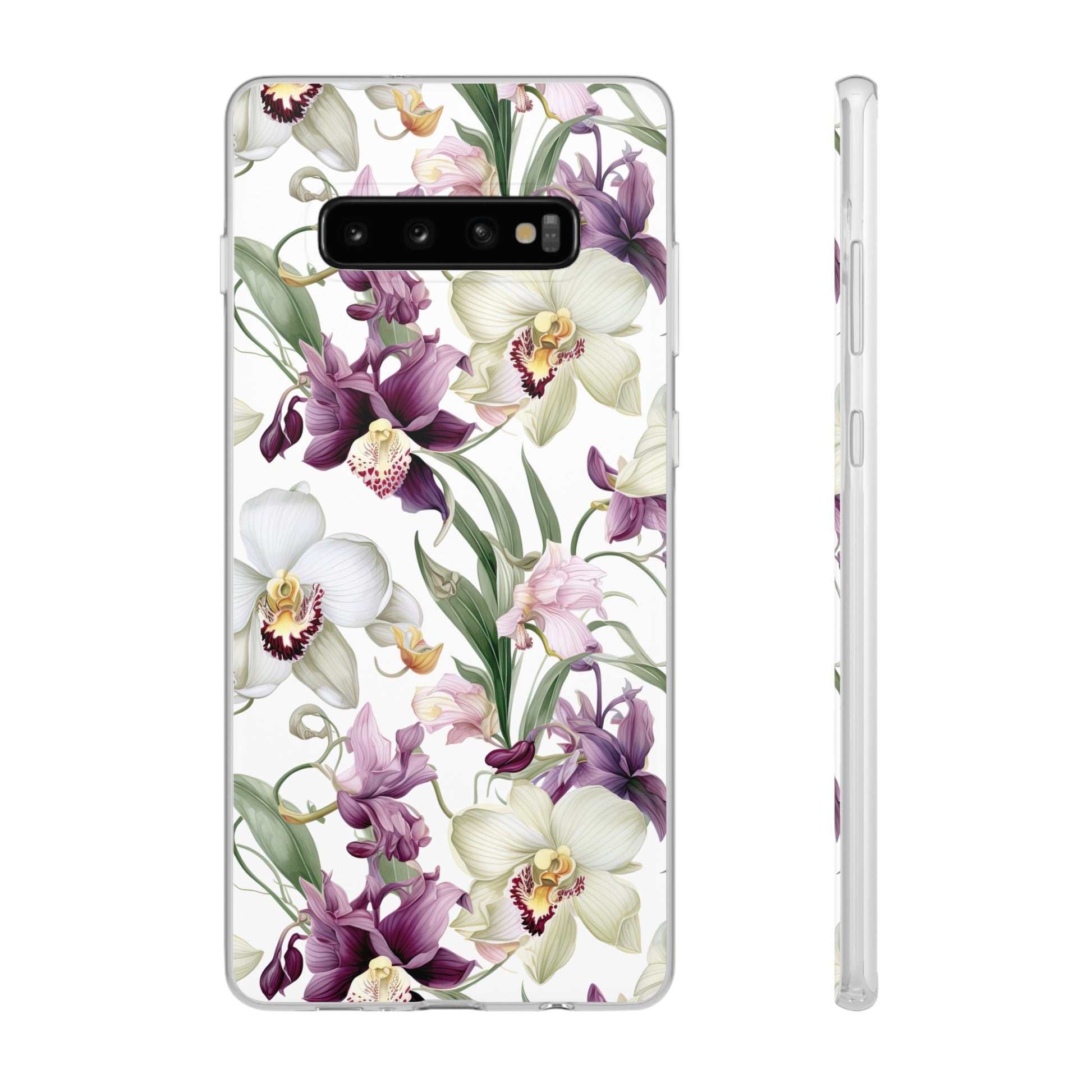 Étui de téléphone flexible orchidée lilas 