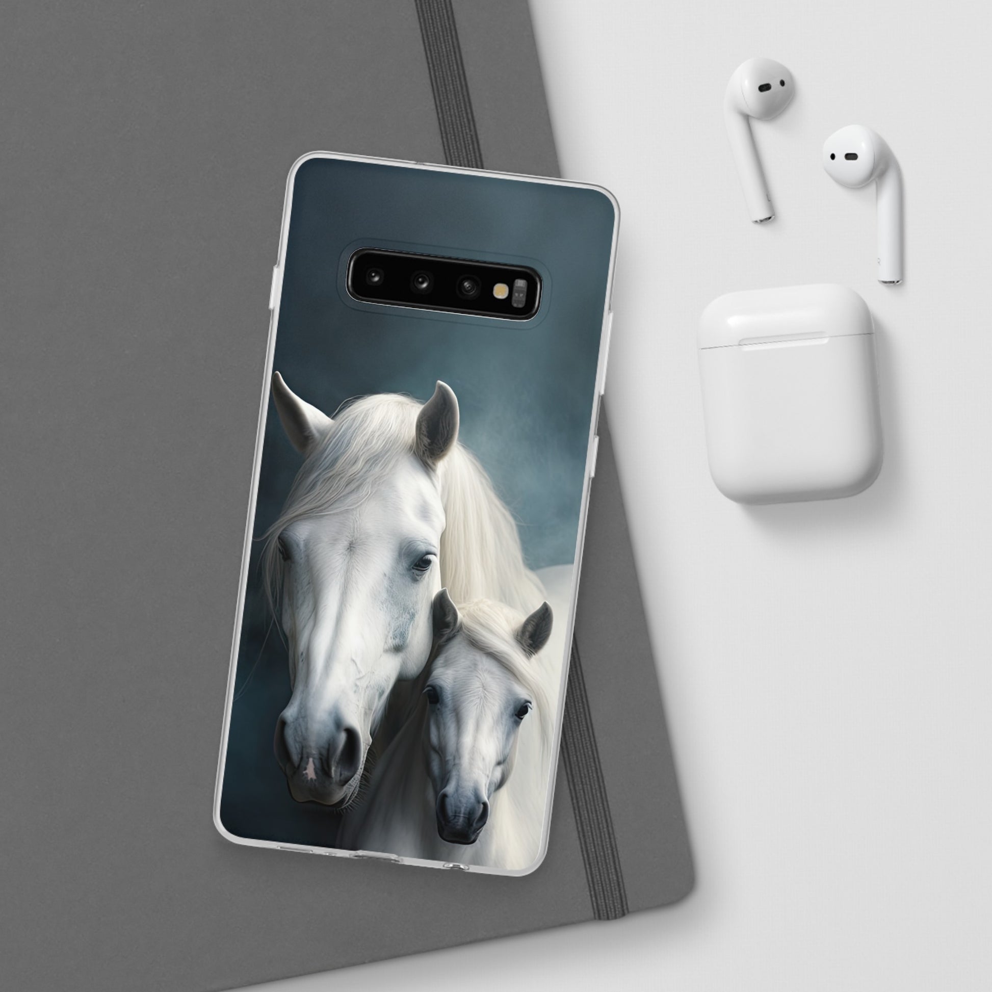 Flexible White Horse Phone Case