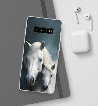 Étui de téléphone flexible cheval blanc 