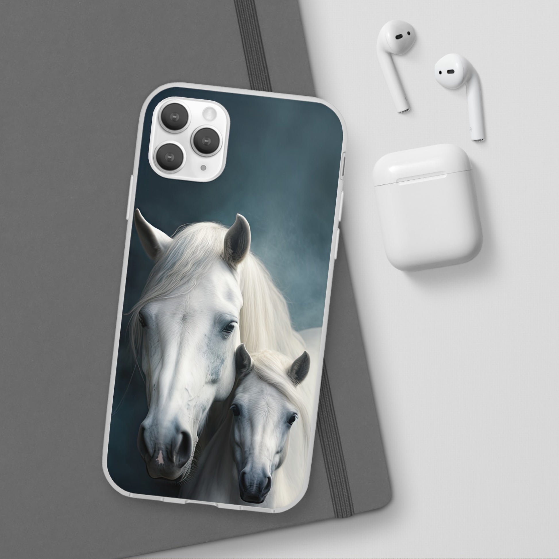 Flexible White Horse Phone Case