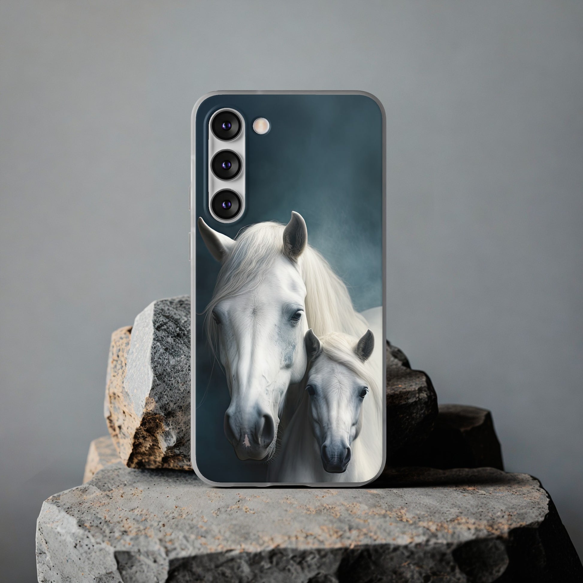 Flexible White Horse Phone Case