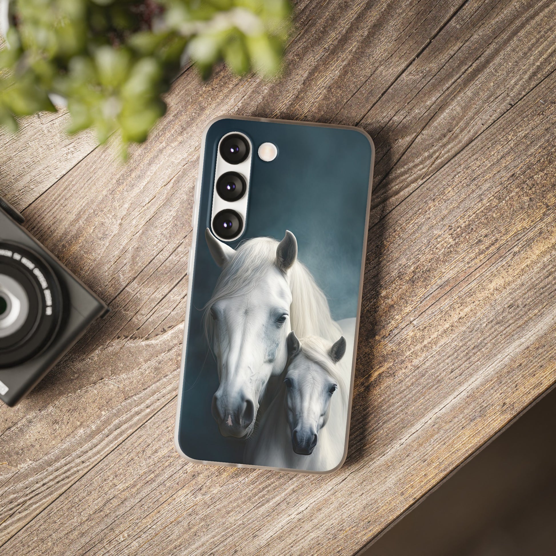 Flexible White Horse Phone Case