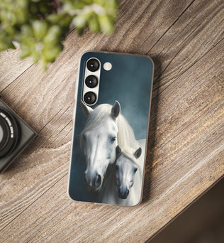 Flexible White Horse Phone Case