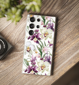 Étui de téléphone flexible orchidée lilas 