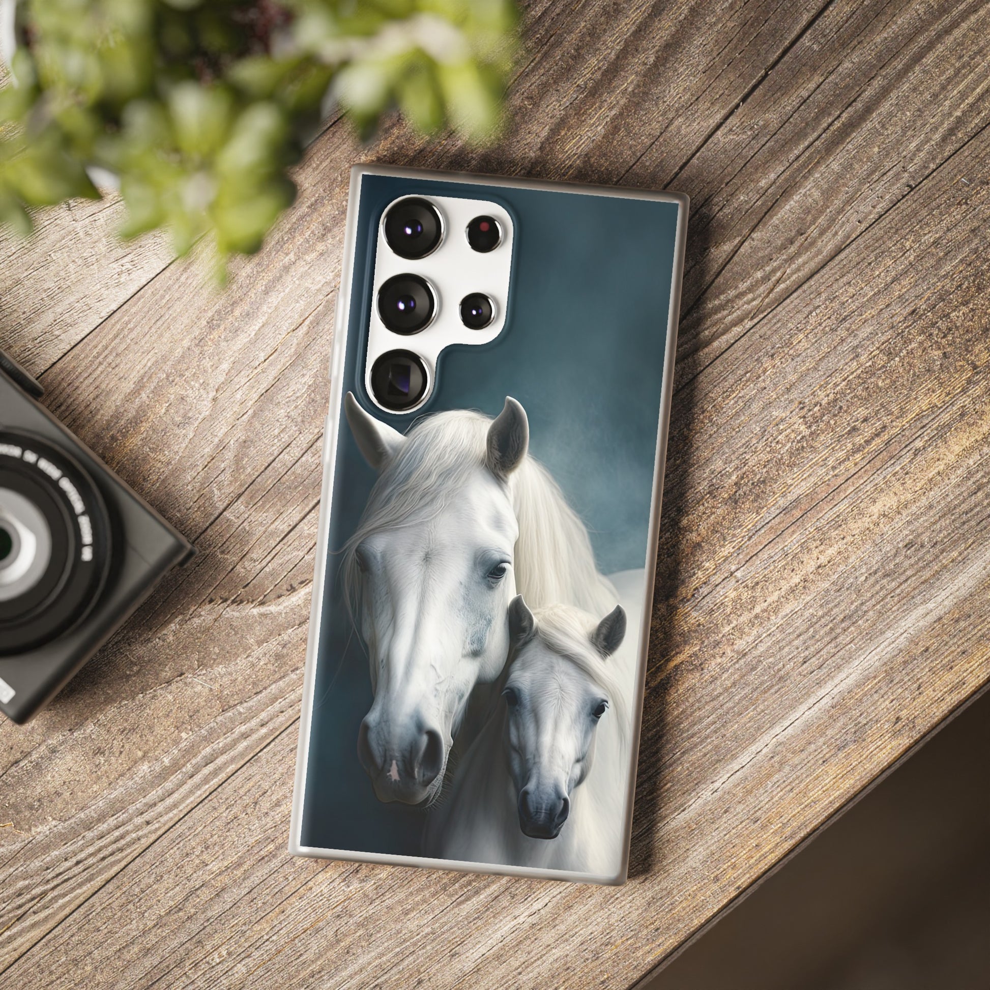 Flexible White Horse Phone Case