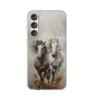 Étui de téléphone flexible sur le thème du cheval « Champions Unleashed »