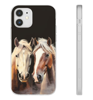 Étui de téléphone flexible pour chevaux « Compagnons fiables »