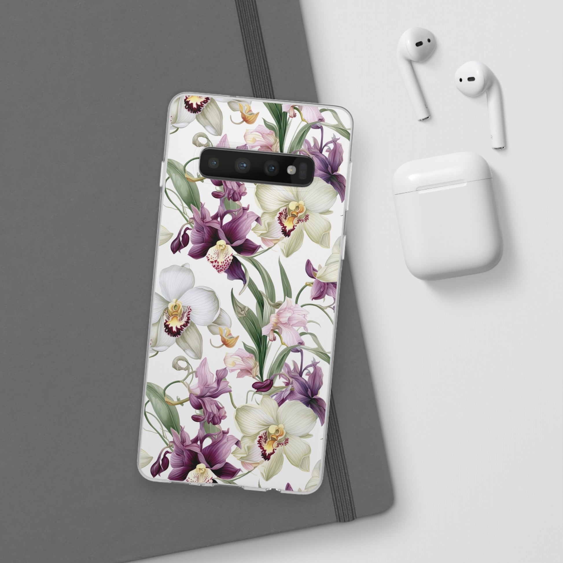 Étui de téléphone flexible orchidée lilas 