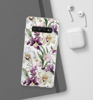 Étui de téléphone flexible orchidée lilas 