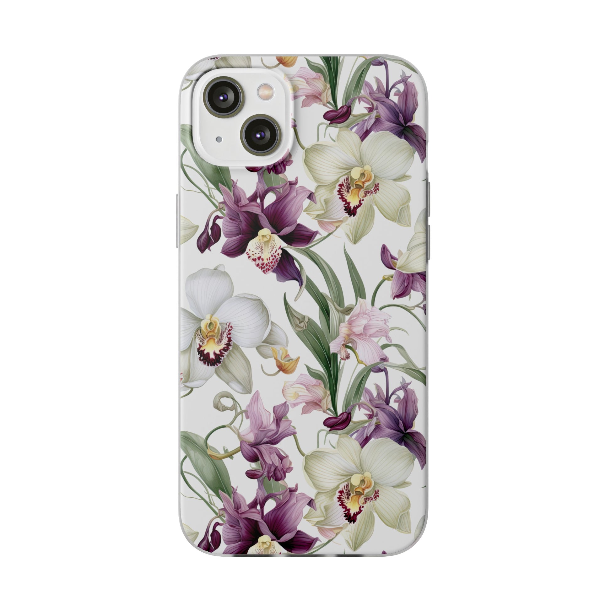 Étui de téléphone flexible orchidée lilas 