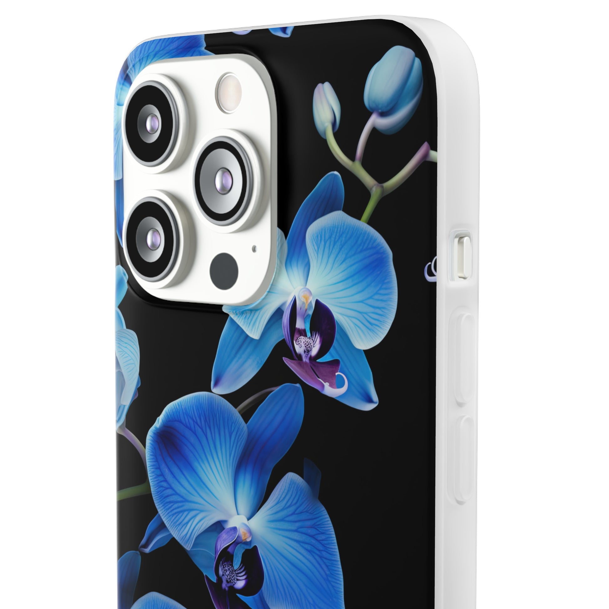 Coques de téléphone flexibles orchidée bleue