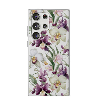 Étui de téléphone flexible orchidée lilas 