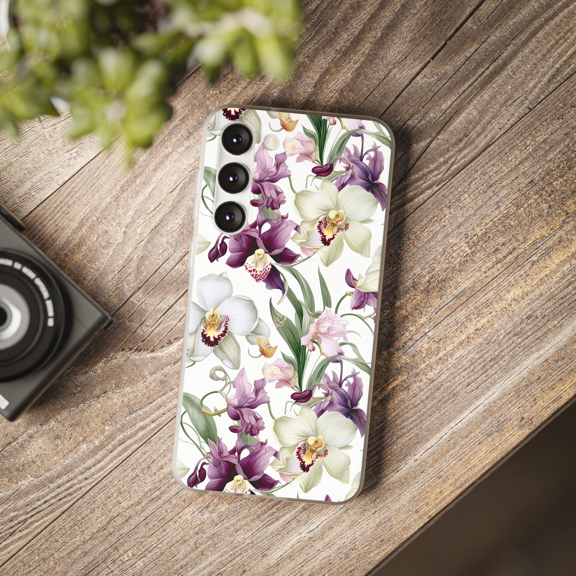 Étui de téléphone flexible orchidée lilas 