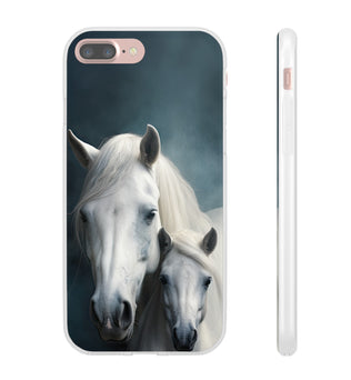 Flexible White Horse Phone Case