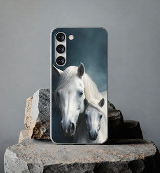 Flexible White Horse Phone Case