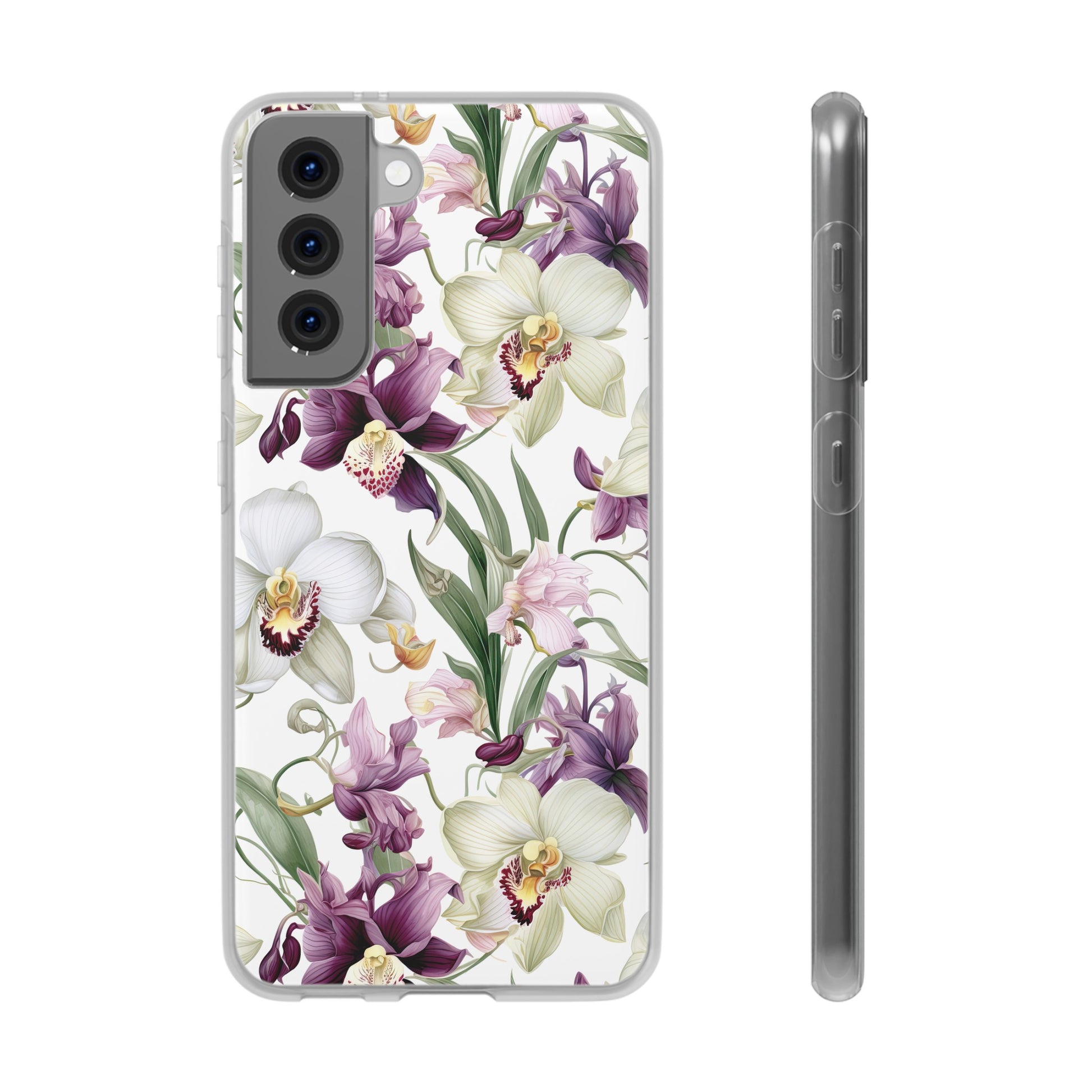 Étui de téléphone flexible orchidée lilas 