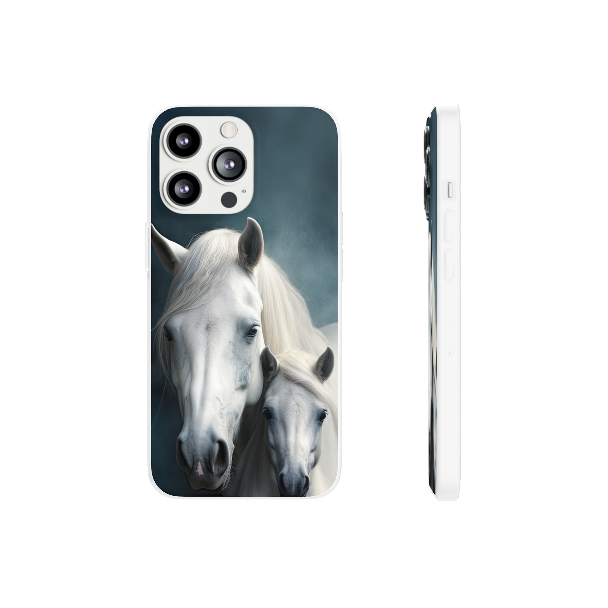 Flexible White Horse Phone Case