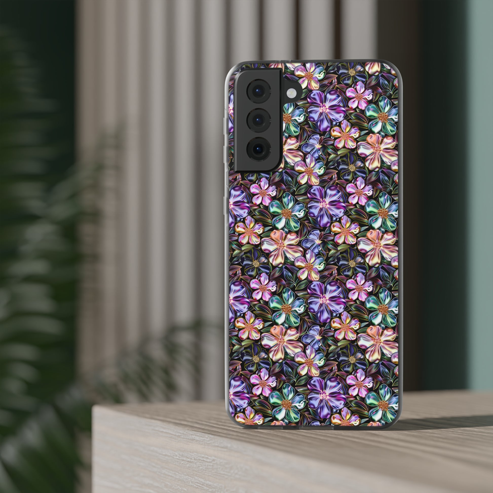 Flexible Vibrant Metallic Blossoms Phone Cases