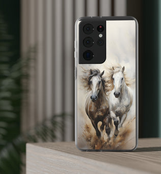 Étui de téléphone flexible sur le thème du cheval « Champions Unleashed »