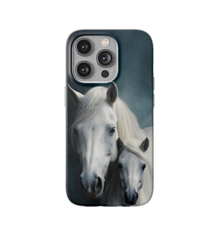 Flexible White Horse Phone Case